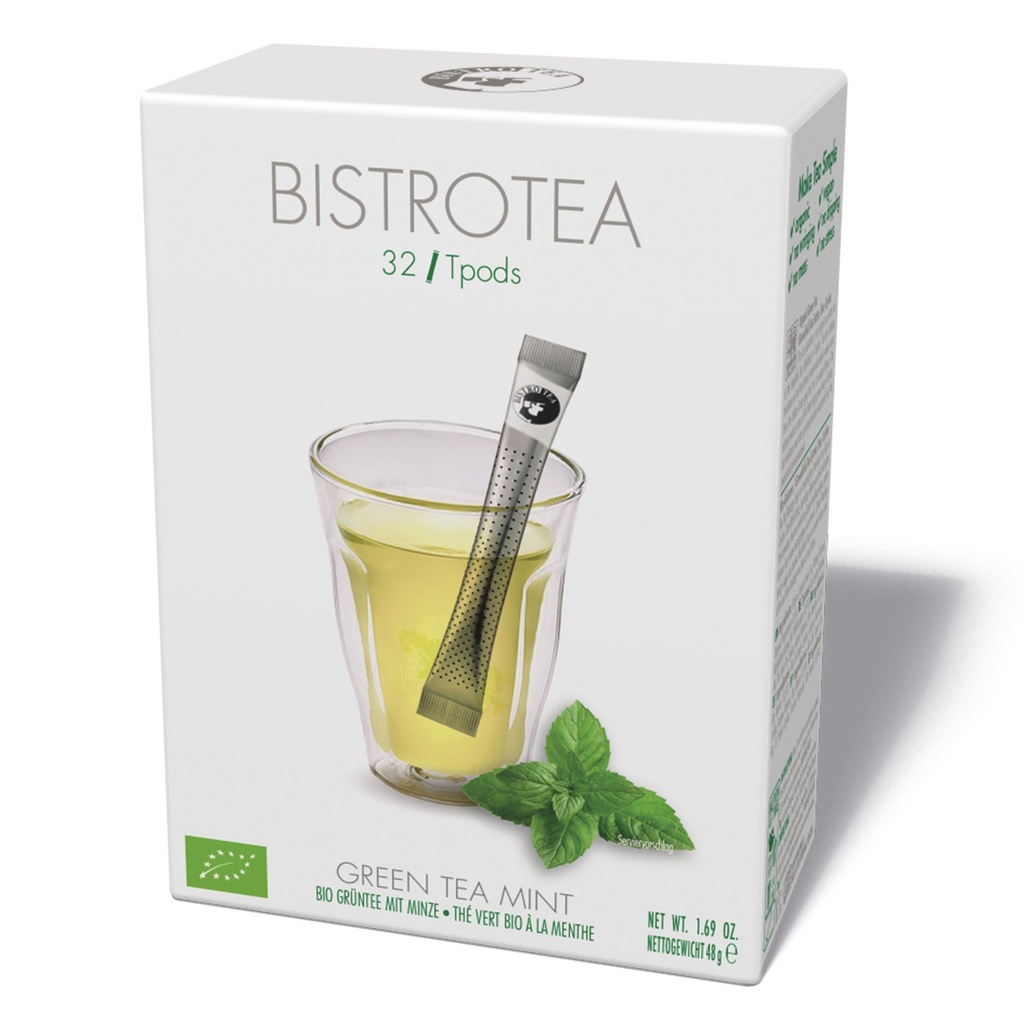 The BistroTea Green Tea Mint Bio x32 T-sticks